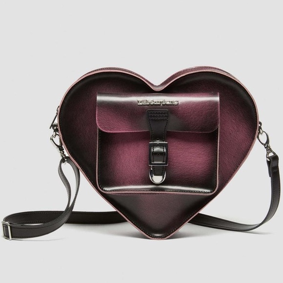 Dr. martens Heart Shaped Distressed Leather Backpack doc marten bag pink black - Picture 4 of 17